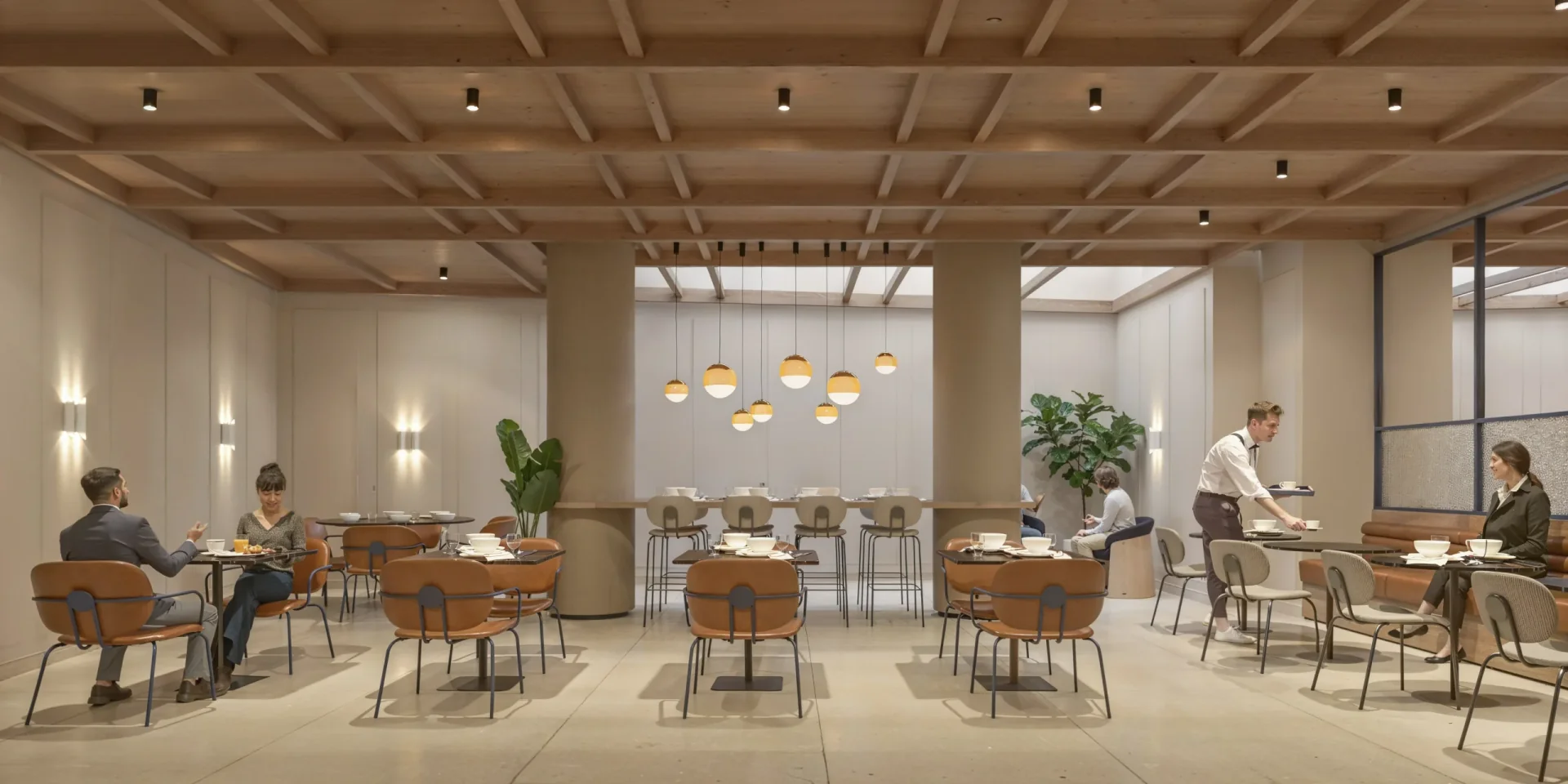 Espacio interior del Hotel Postas tras la reforma
